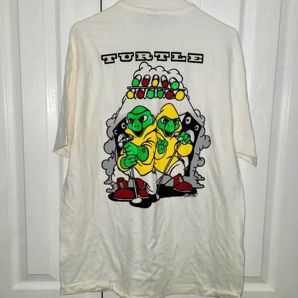 Vintage 1992 Ninja Turtles Glow In Dark T Shirt Size Large - Picture 1 of 4